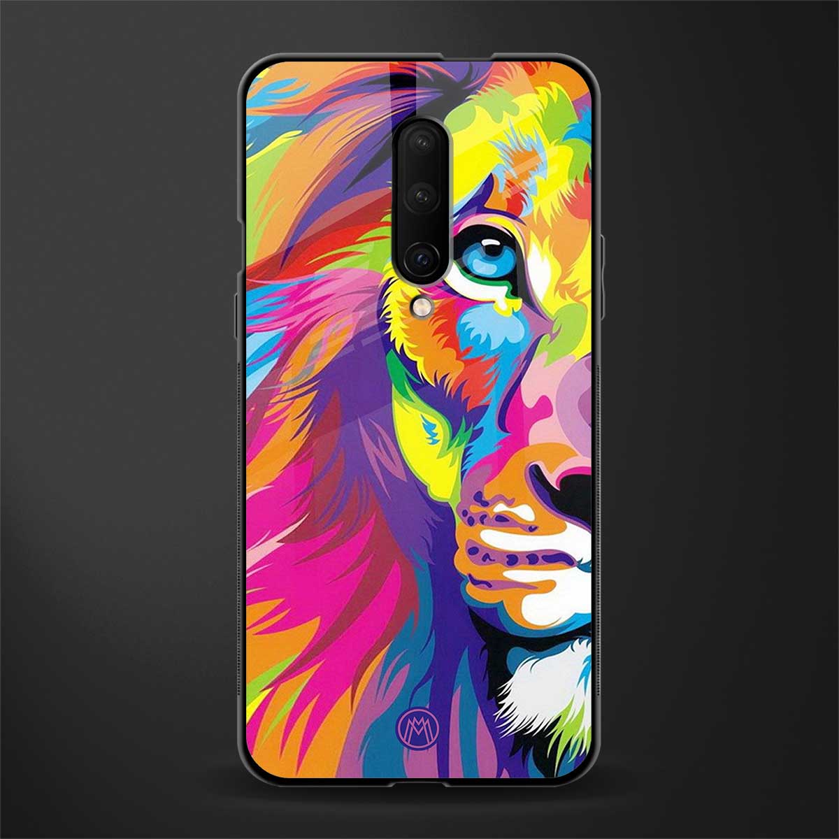 colourful fierce lion glass case for oneplus 7 pro image