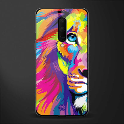 colourful fierce lion glass case for oneplus 7 pro image