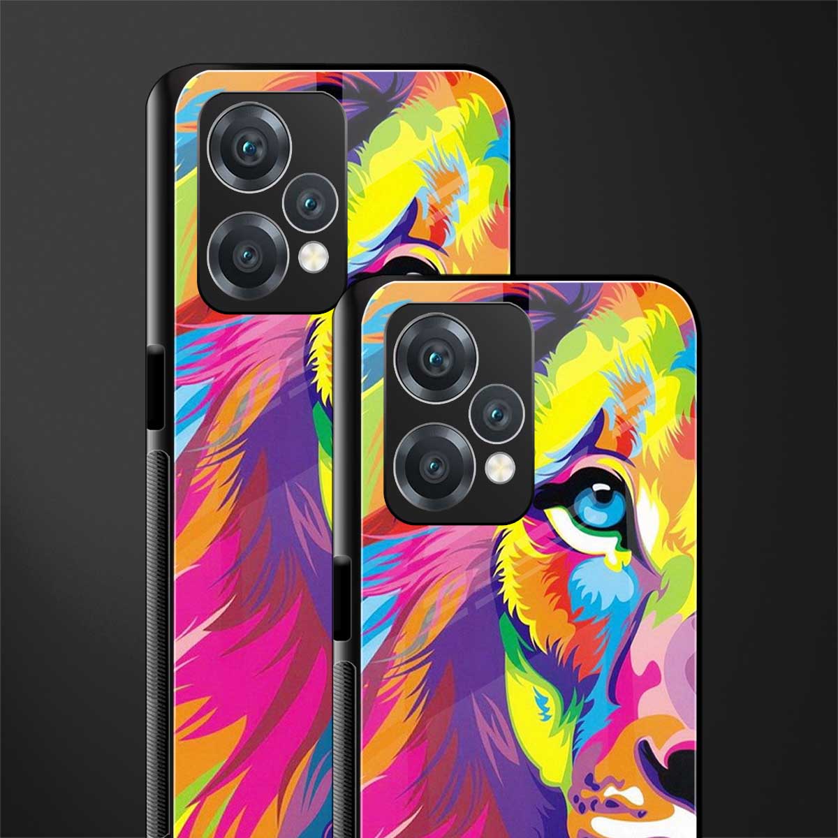 colourful fierce lion back phone cover | glass case for oneplus nord ce 2 lite 5g