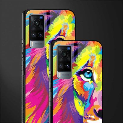colourful fierce lion glass case for vivo x60 image-2