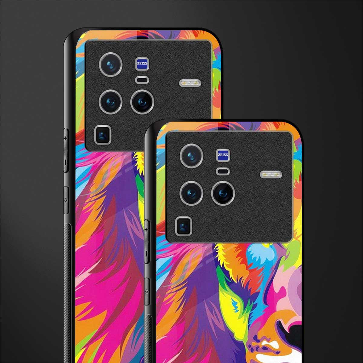 colourful fierce lion glass case for vivo x80 pro 5g image-2