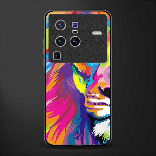 colourful fierce lion glass case for vivo x80 pro 5g image
