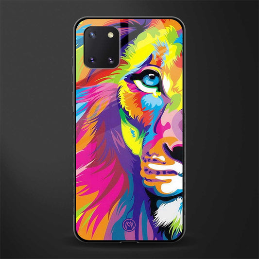 colourful fierce lion glass case for samsung a81 image