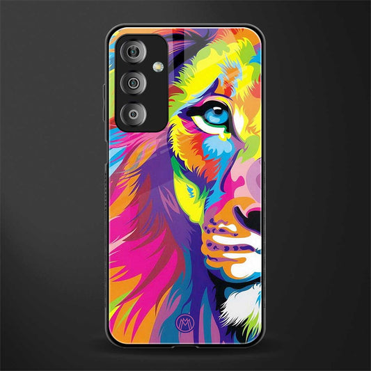 colourful fierce lion back phone cover | glass case for samsung galaxy f23 5g