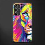 colourful fierce lion back phone cover | glass case for samsung galaxy a54 5g
