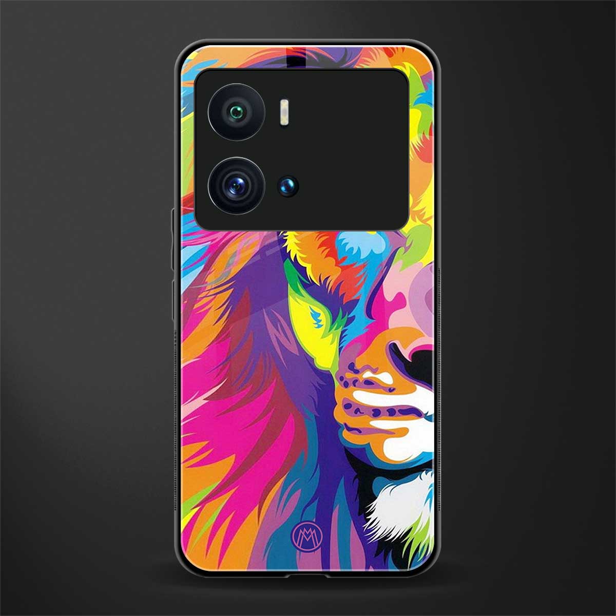 colourful fierce lion back phone cover | glass case for iQOO 9 Pro