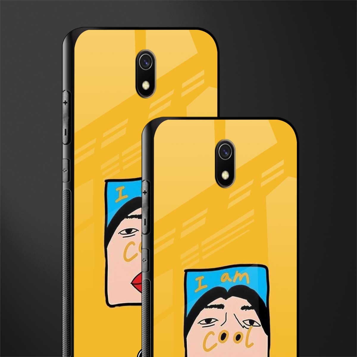 cool girl glass case for redmi 8a image-2