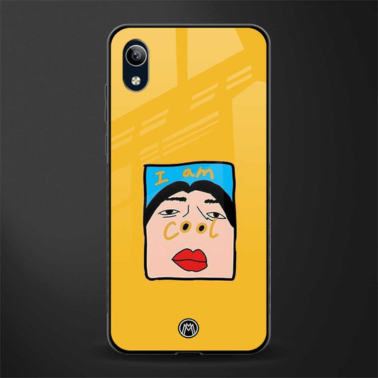 cool girl glass case for vivo y1s without fingerprint image