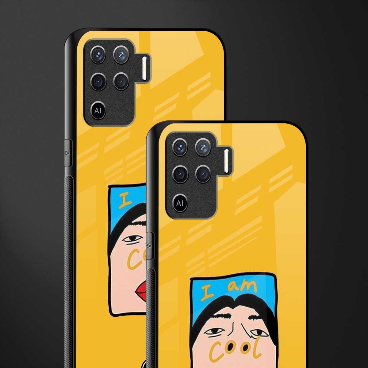 cool girl glass case for oppo f19 pro image-2