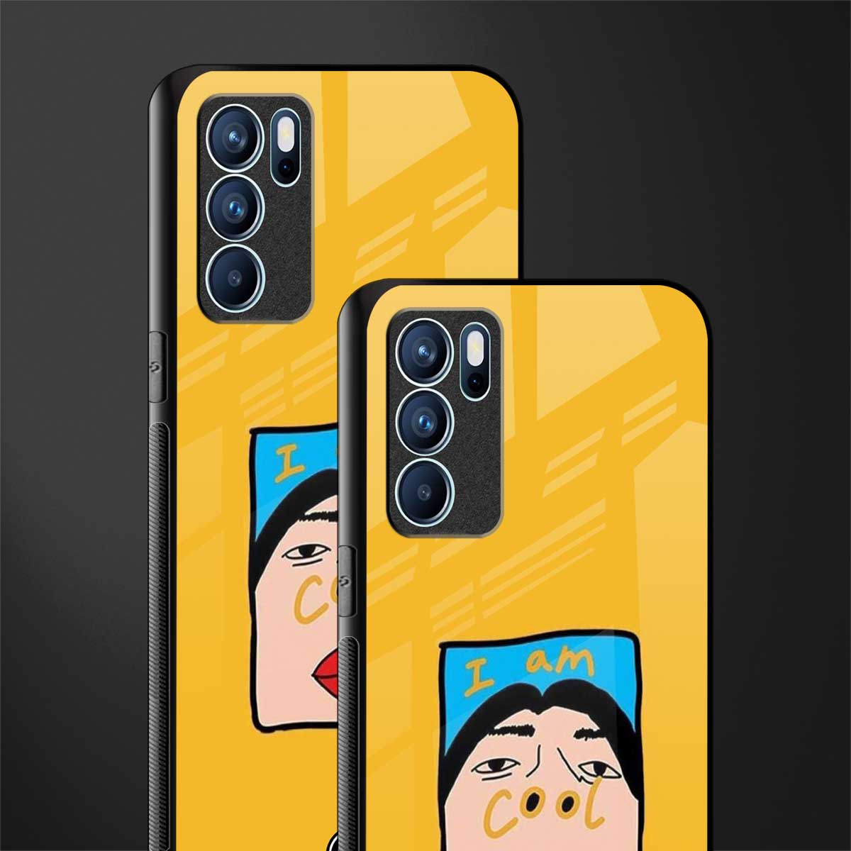 cool girl glass case for oppo reno6 5g image-2