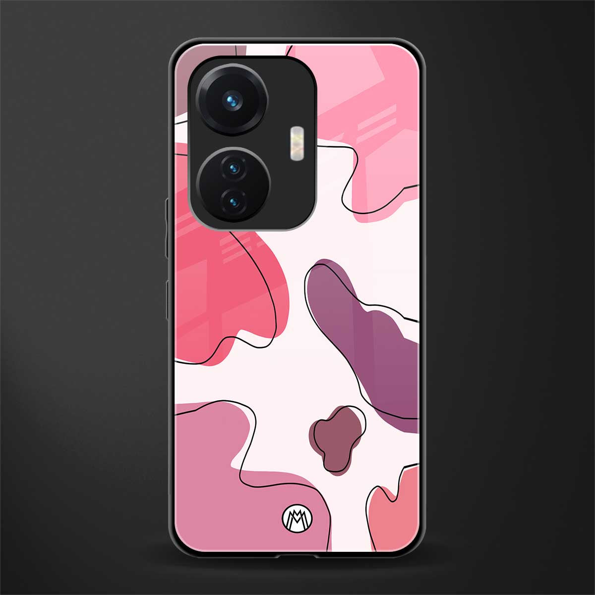 cotton candy taffy edition back phone cover | glass case for vivo t1 44w 4g