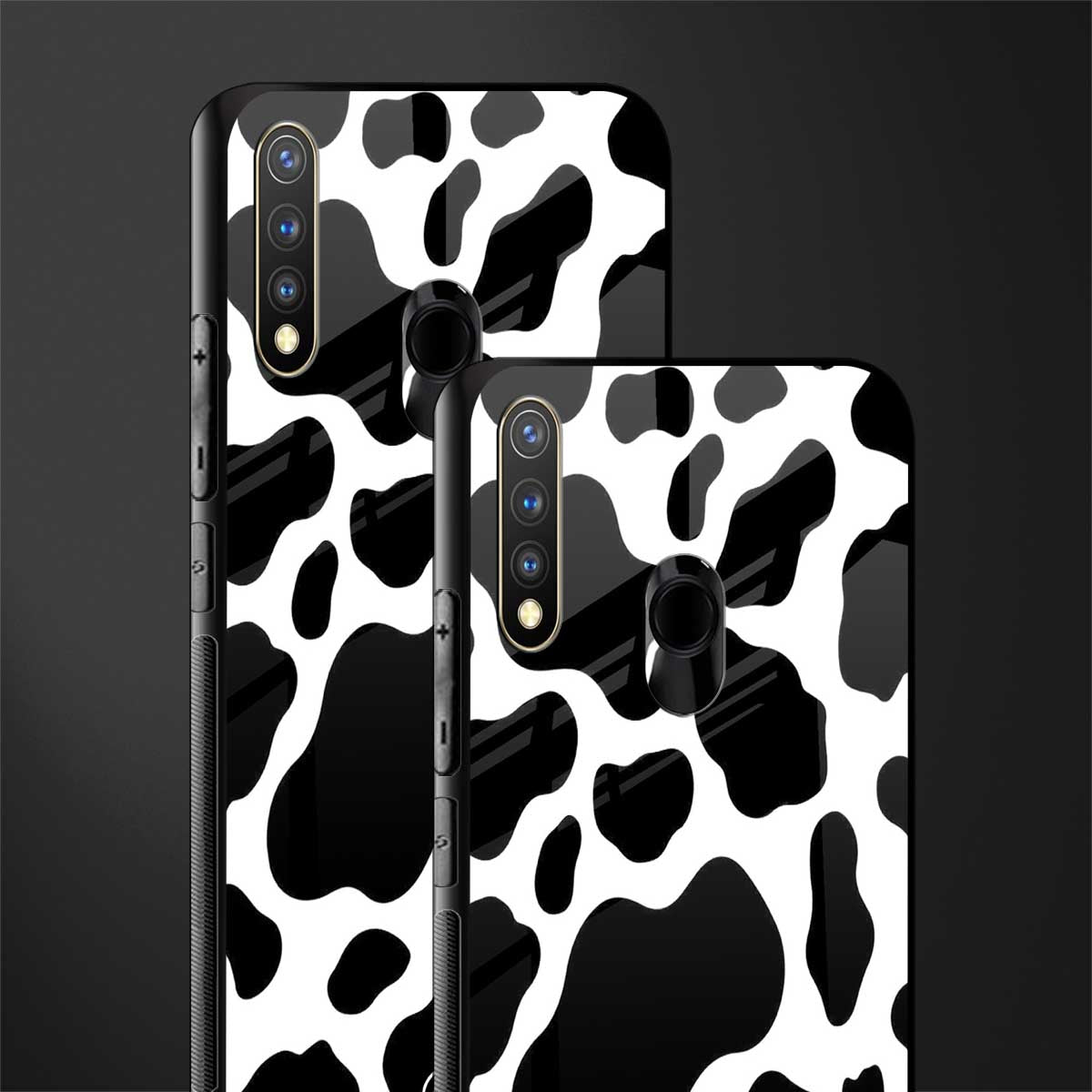 cow fur glass case for vivo y19 image-2