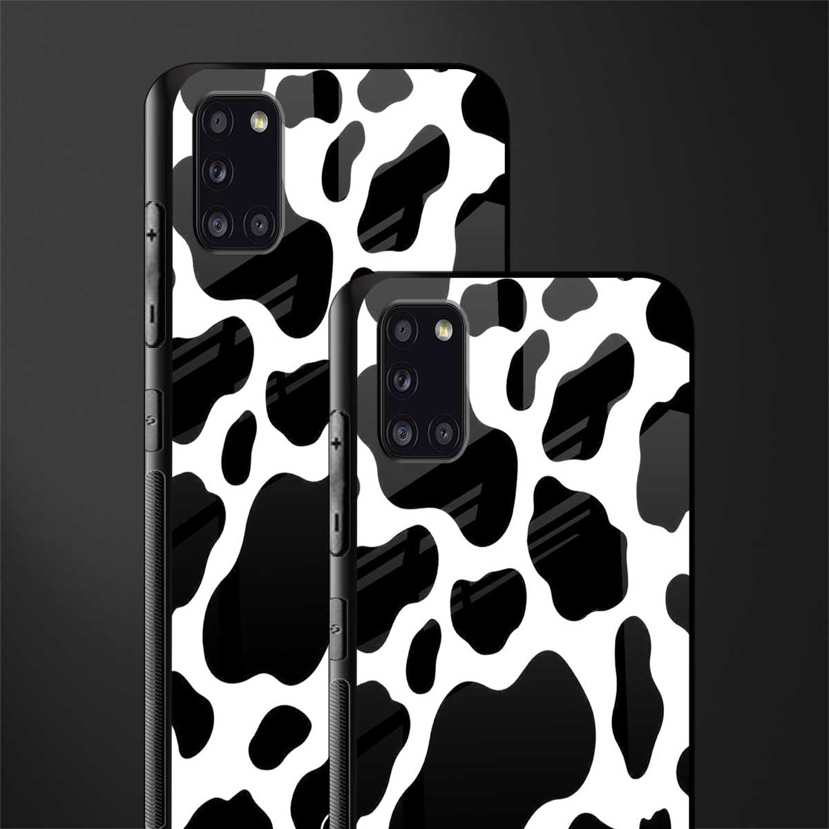 cow fur glass case for samsung galaxy a31 image-2