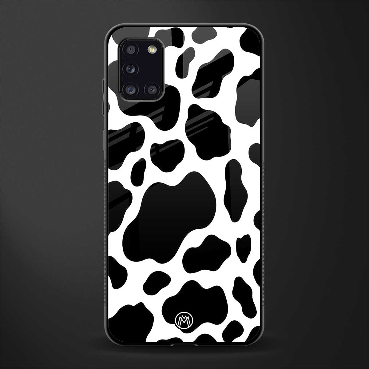 cow fur glass case for samsung galaxy a31 image