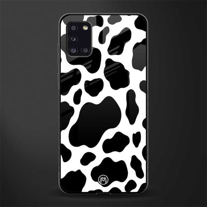 cow fur glass case for samsung galaxy a31 image