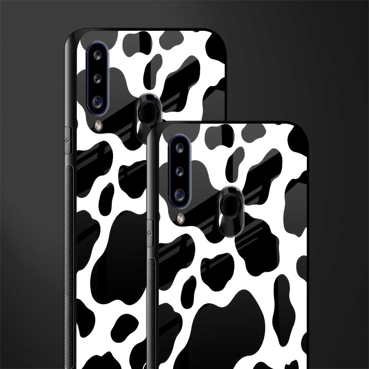 cow fur glass case for samsung galaxy a20s image-2