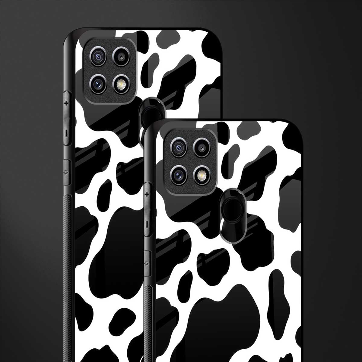 cow fur glass case for oppo a15s image-2