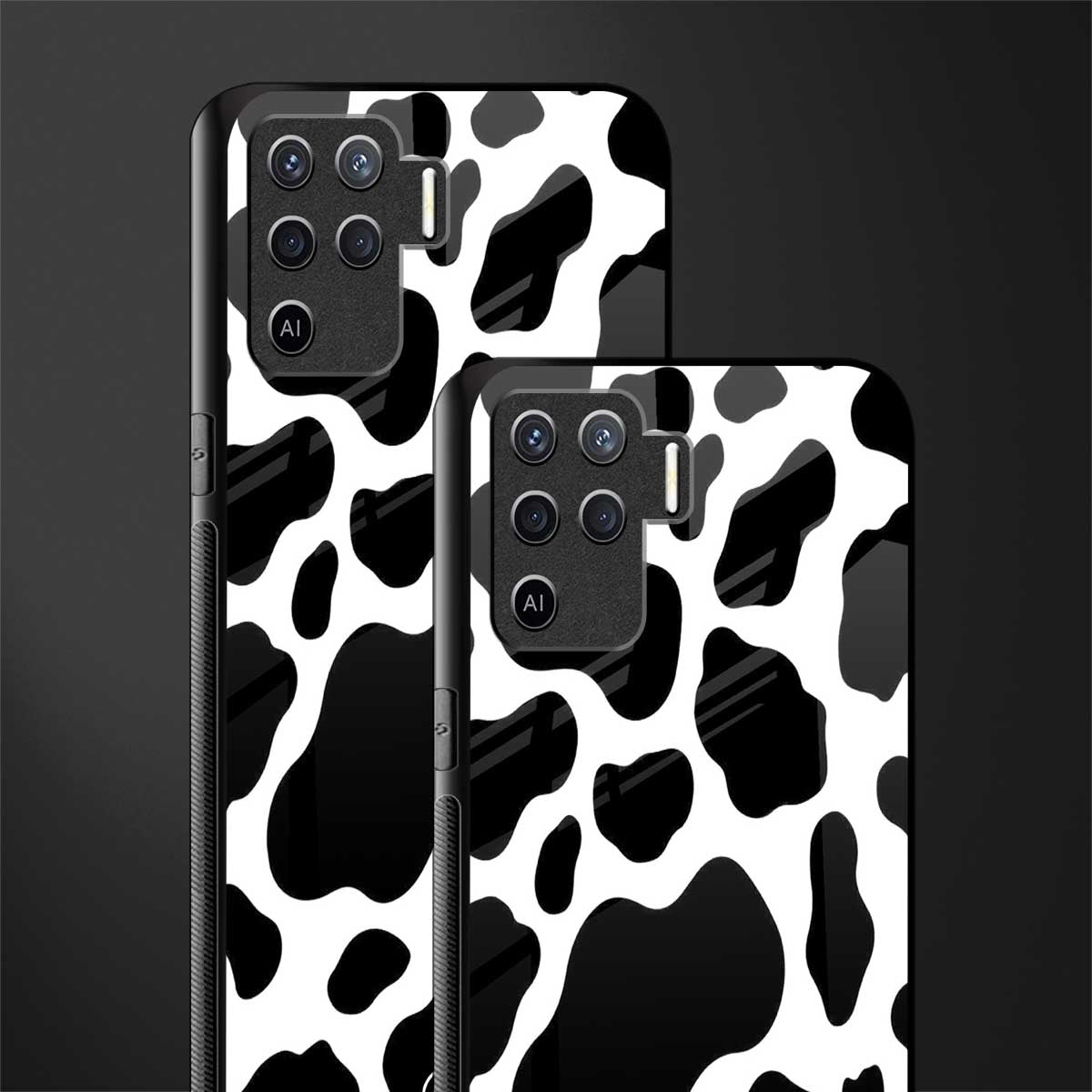cow fur glass case for oppo f19 pro image-2