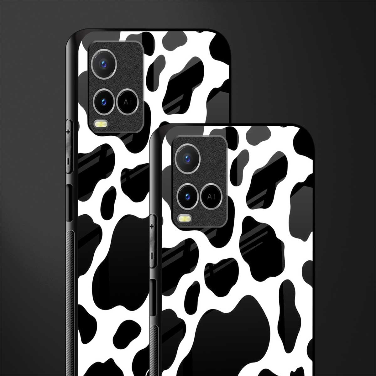 cow fur glass case for vivo y21e image-2