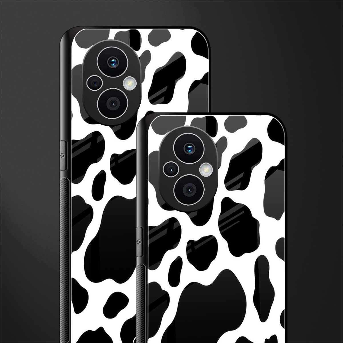 cow fur back phone cover | glass case for oppo f21 pro 5g