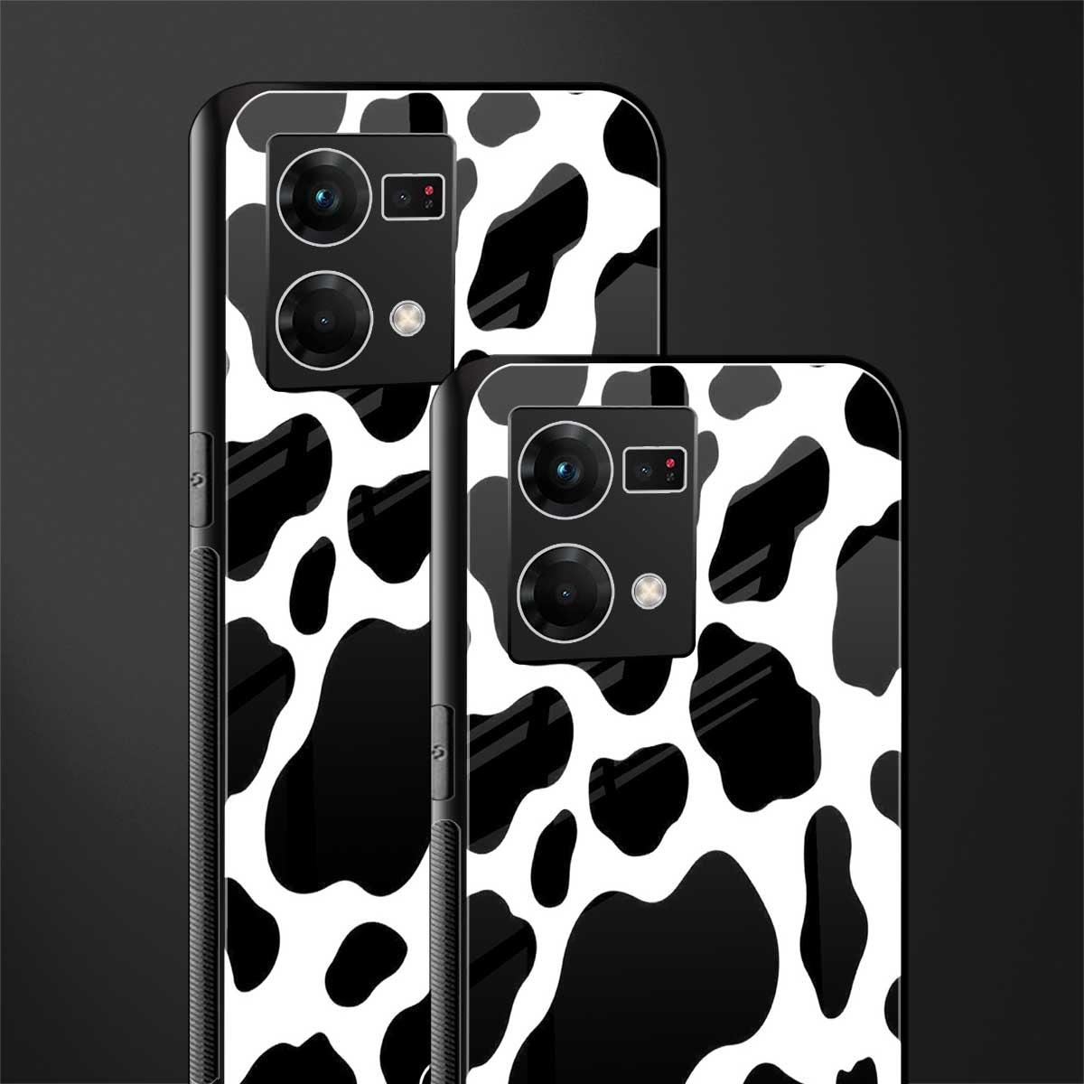 cow fur back phone cover | glass case for oppo f21 pro 4g