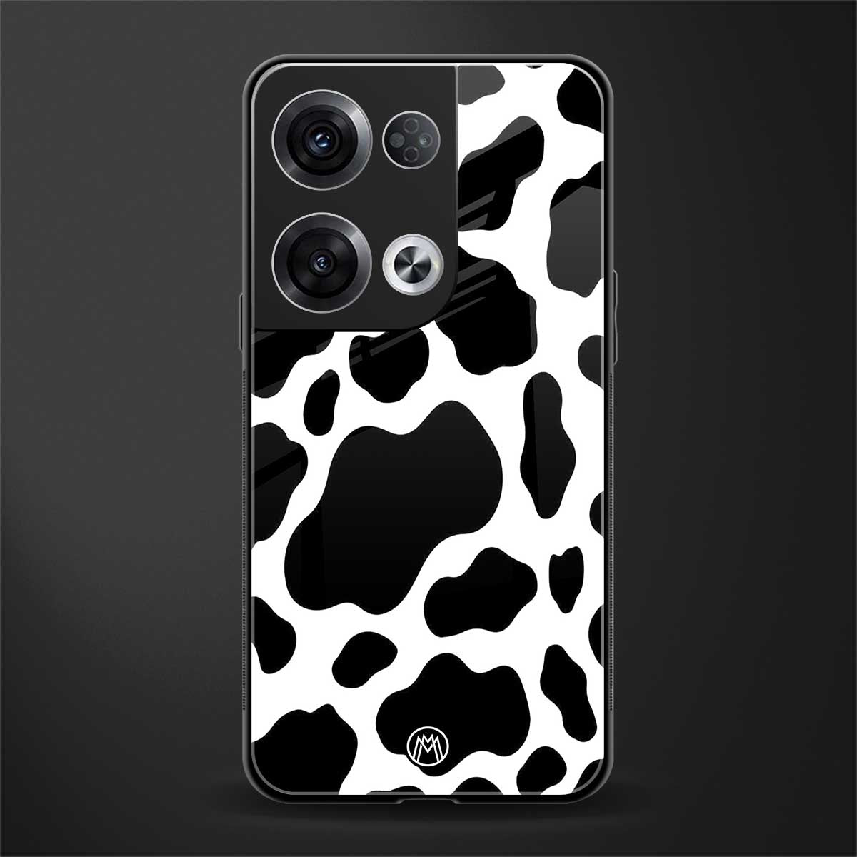 cow fur back phone cover | glass case for oppo reno 8 pro