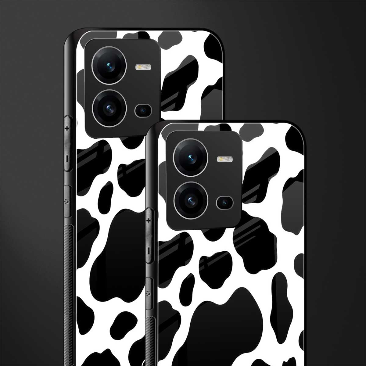 cow fur back phone cover | glass case for vivo v25-5g