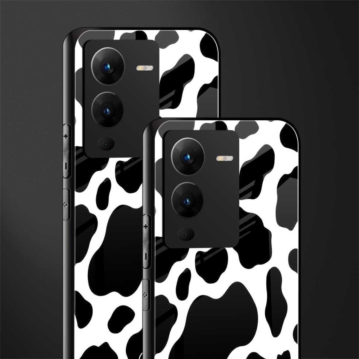 cow fur back phone cover | glass case for vivo v25 pro 5g
