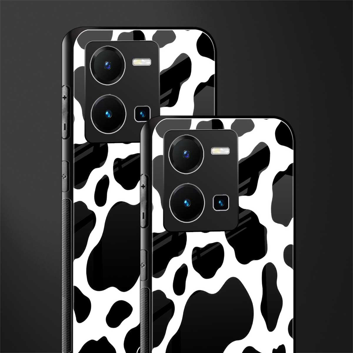 cow fur back phone cover | glass case for vivo y35 4g