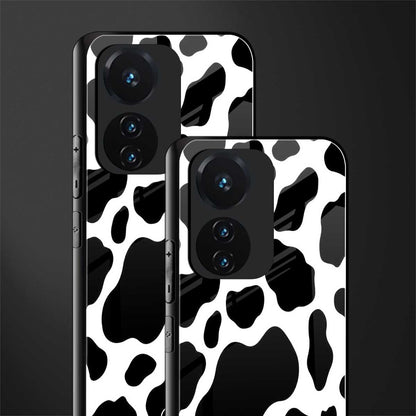 cow fur back phone cover | glass case for vivo t1 44w 4g