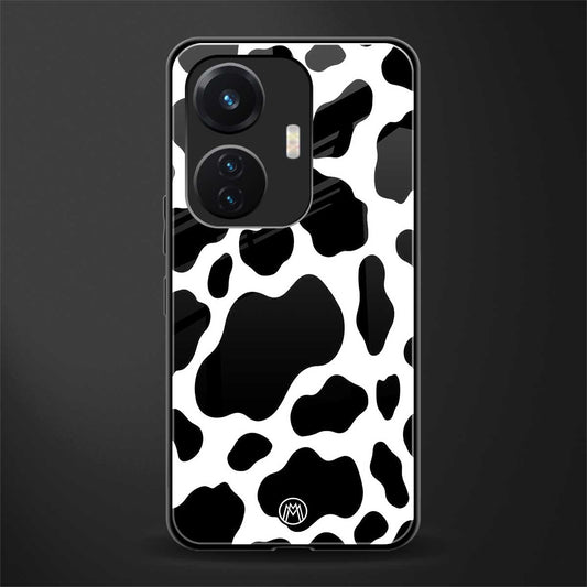 cow fur back phone cover | glass case for vivo t1 44w 4g