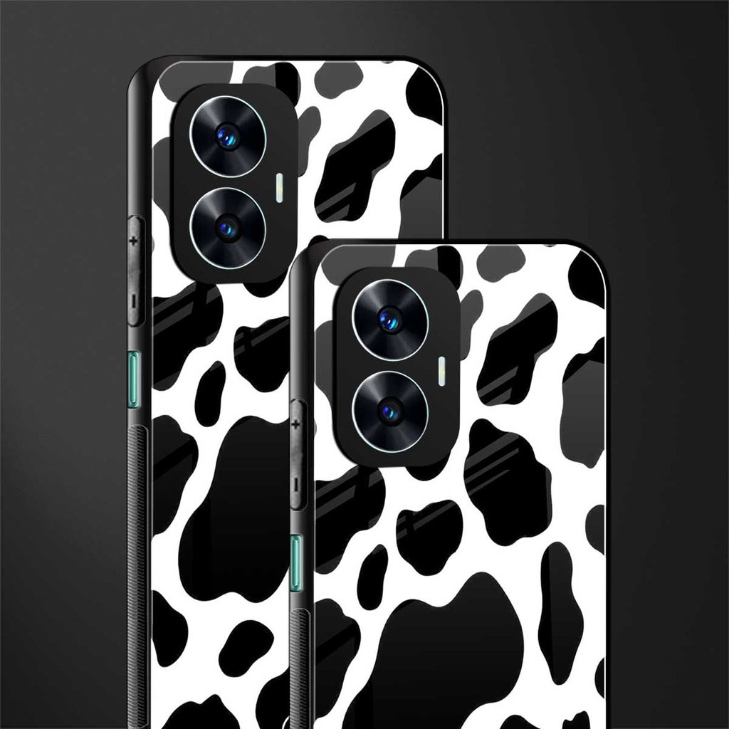 cow fur back phone cover | glass case for realme c55