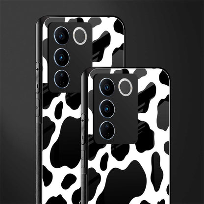 cow fur back phone cover | glass case for vivo v27 pro 5g