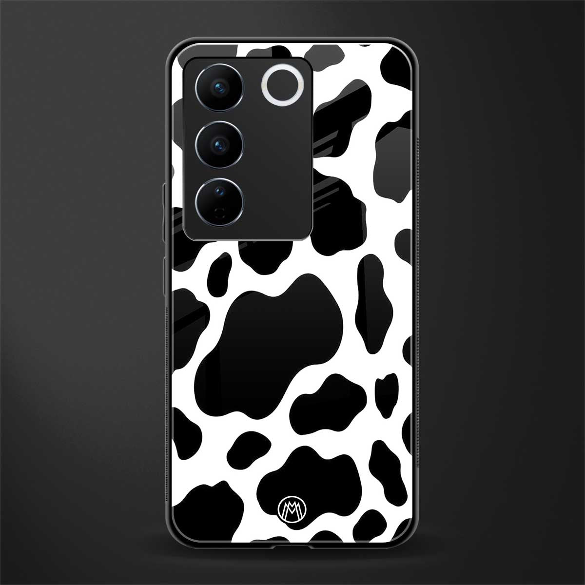 cow fur back phone cover | glass case for vivo v27 pro 5g