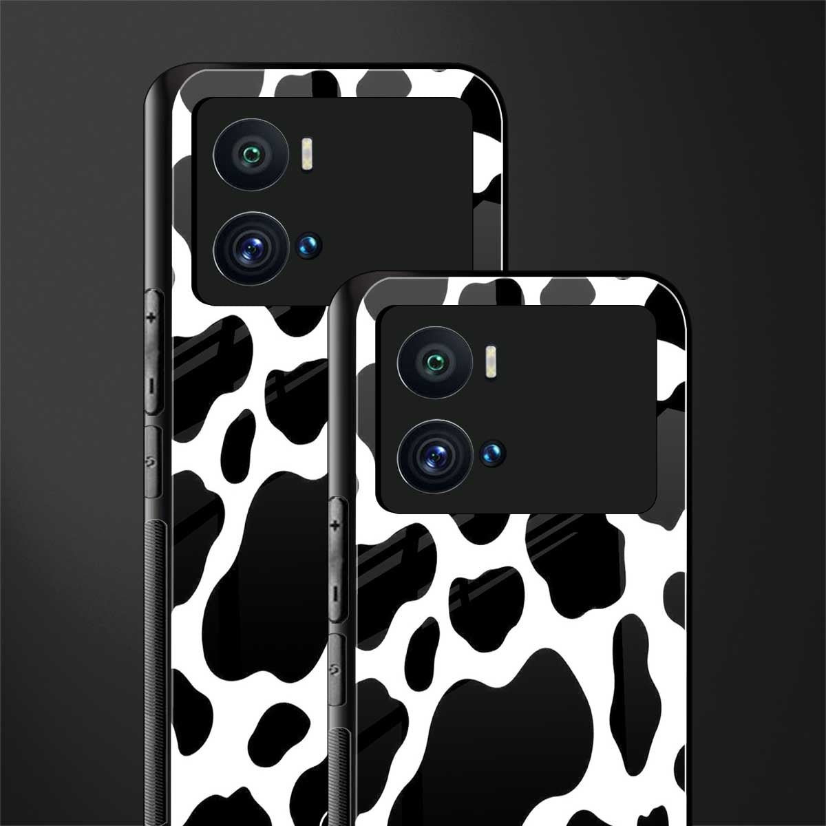 cow fur back phone cover | glass case for iQOO 9 Pro