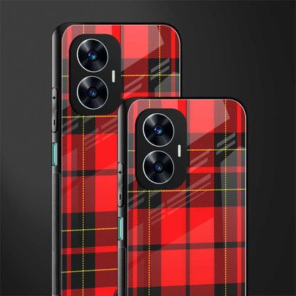 cozy red sweater back phone cover | glass case for realme c55