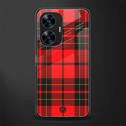 cozy red sweater back phone cover | glass case for realme c55