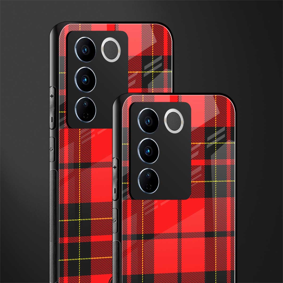 cozy red sweater back phone cover | glass case for vivo v27 pro 5g