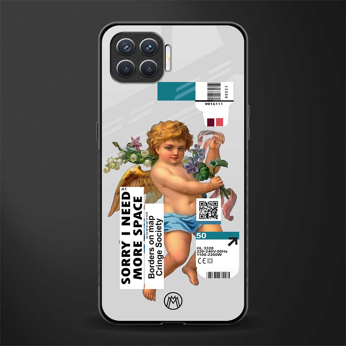 cringe society glass case for oppo f17 image