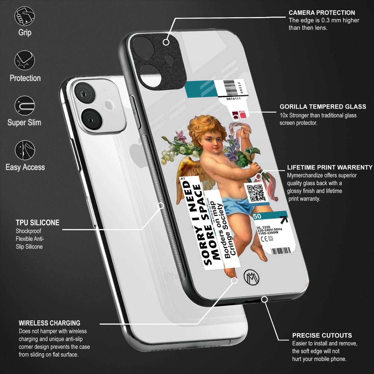 cringe society back phone cover | glass case for vivo y35 4g