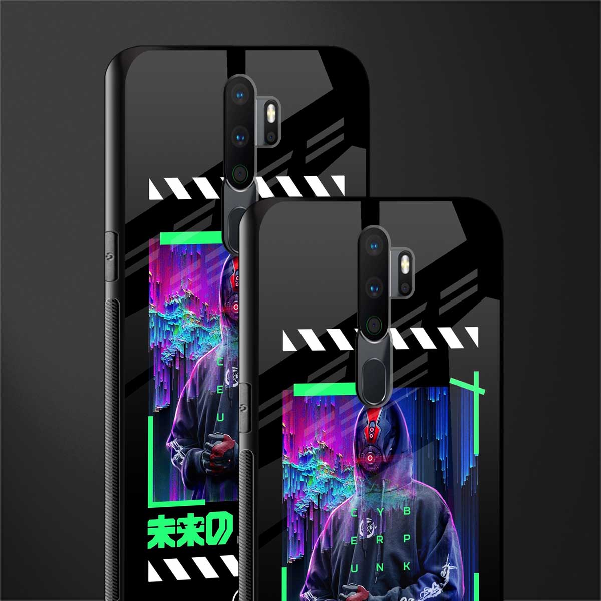 cyberpunk glass case for oppo a5 2020 image-2