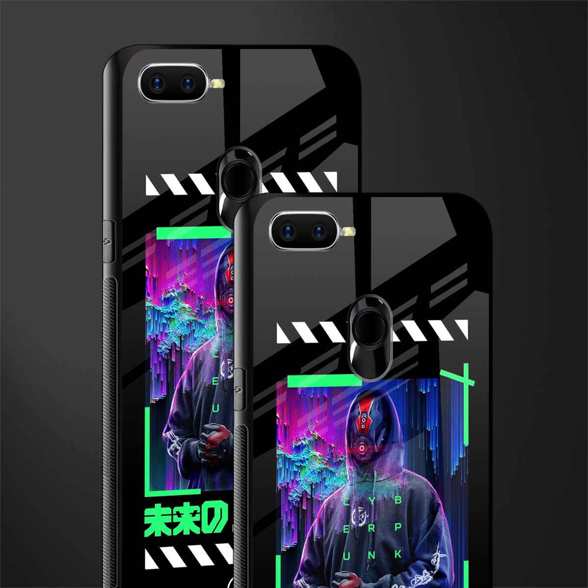 cyberpunk glass case for oppo a5s image-2