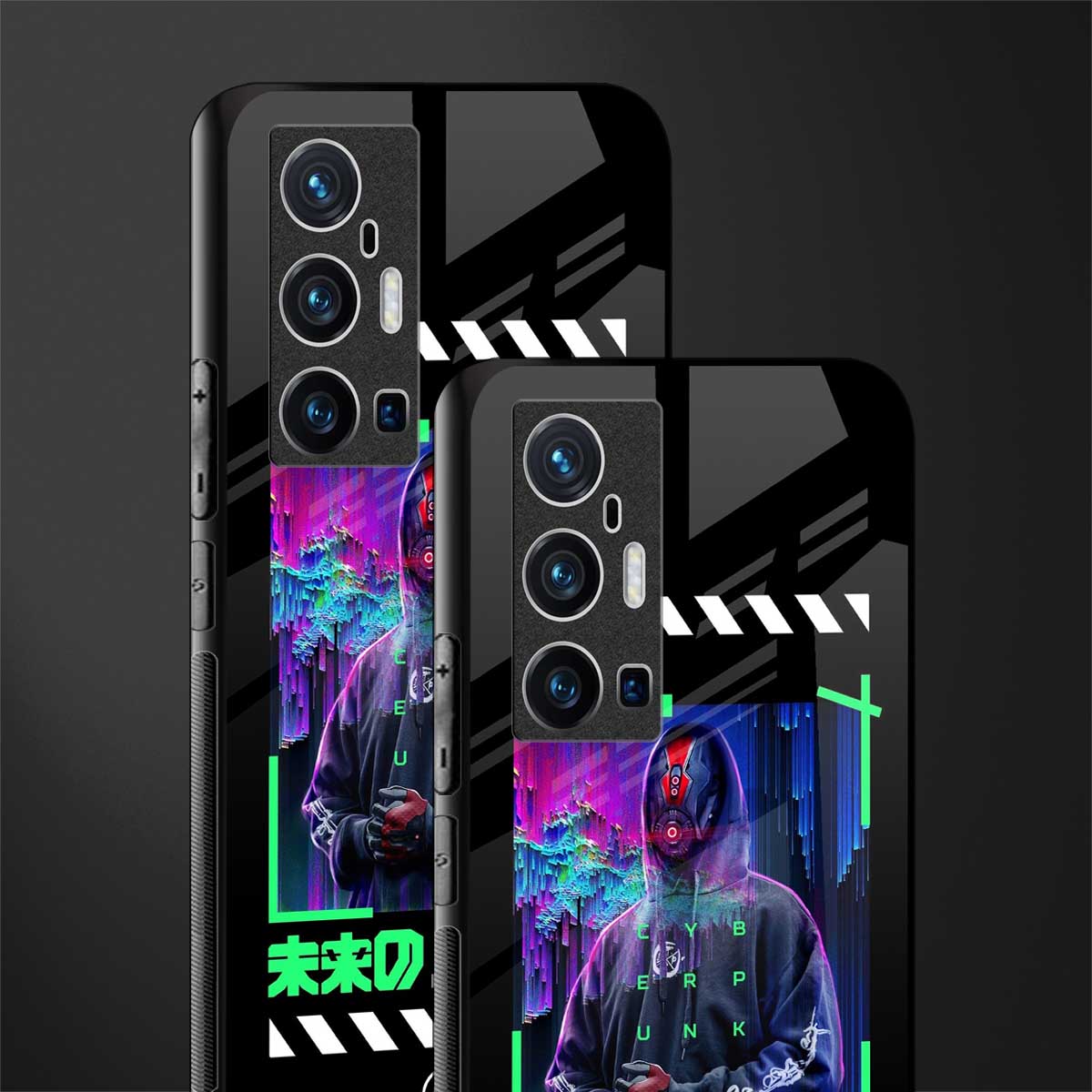 cyberpunk glass case for vivo x70 pro plus image-2