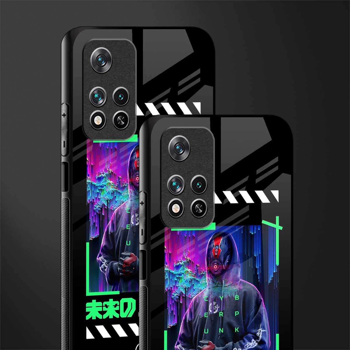 cyberpunk glass case for poco m4 pro 5g image-2