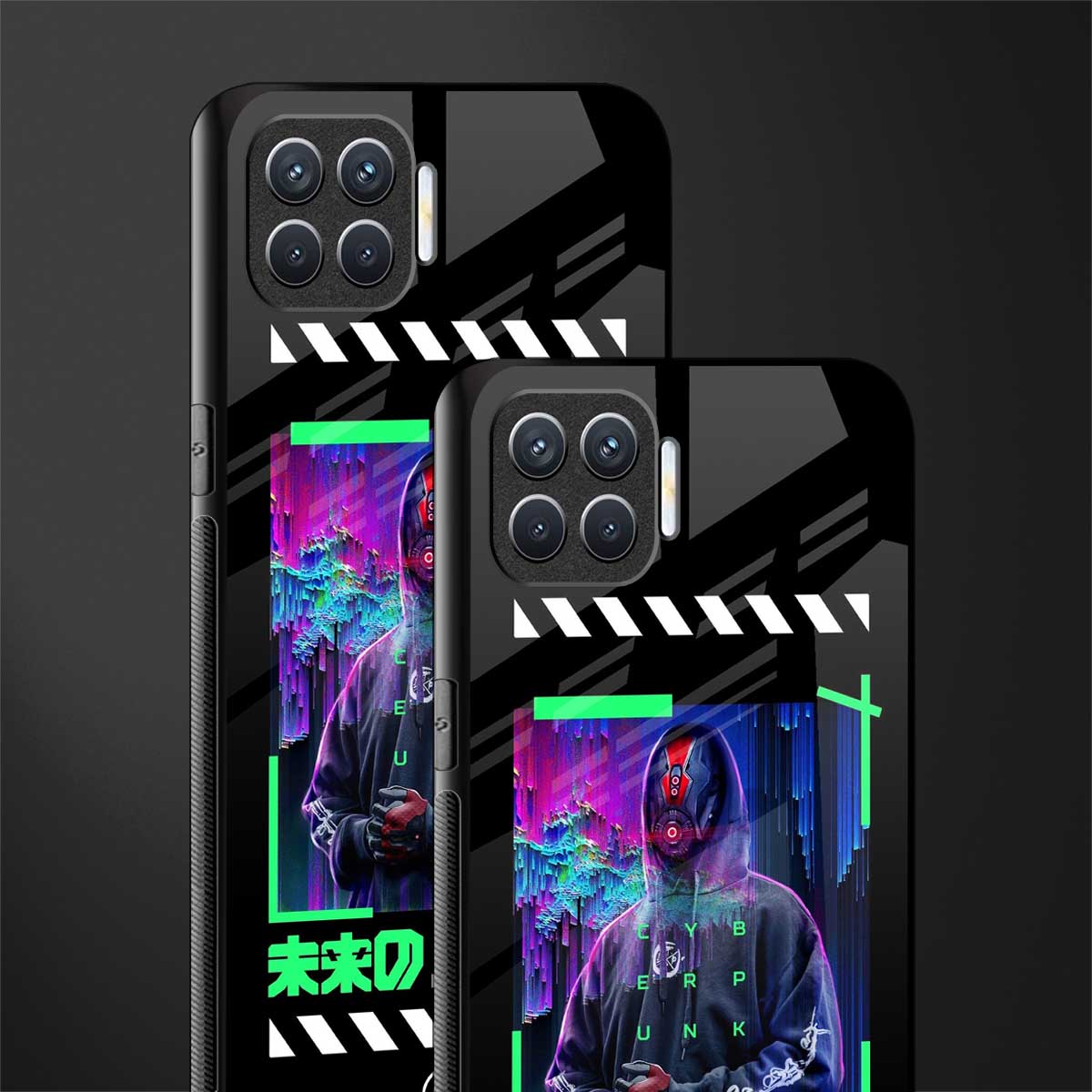cyberpunk glass case for oppo f17 image-2