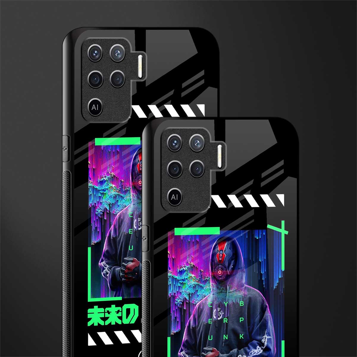 cyberpunk glass case for oppo f19 pro image-2