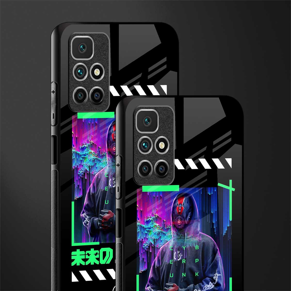 cyberpunk glass case for redmi 10 prime image-2