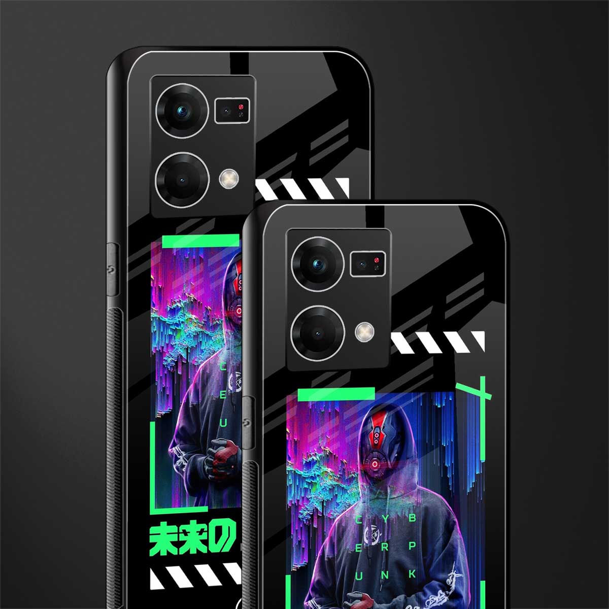 cyberpunk back phone cover | glass case for oppo f21 pro 4g