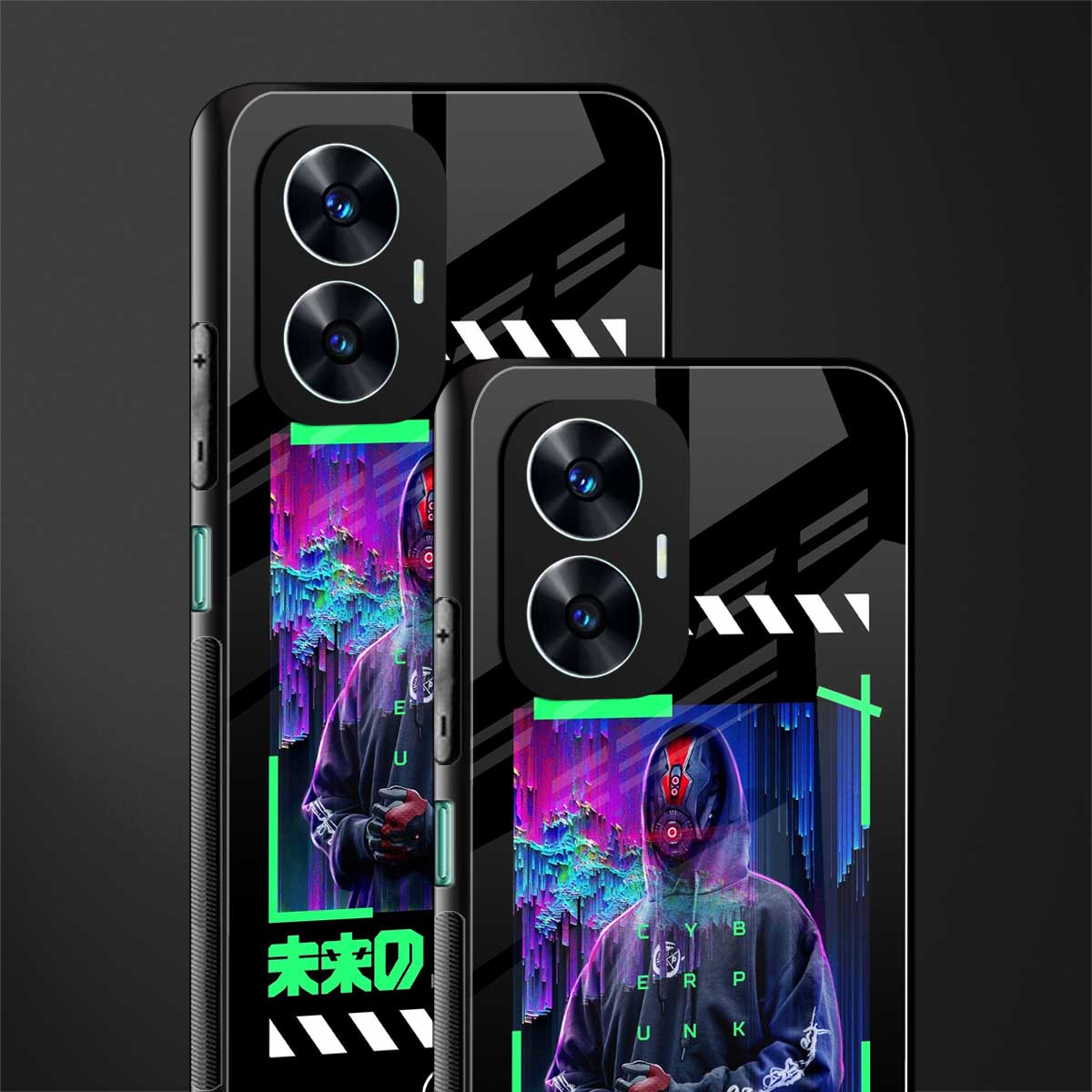 cyberpunk back phone cover | glass case for realme c55