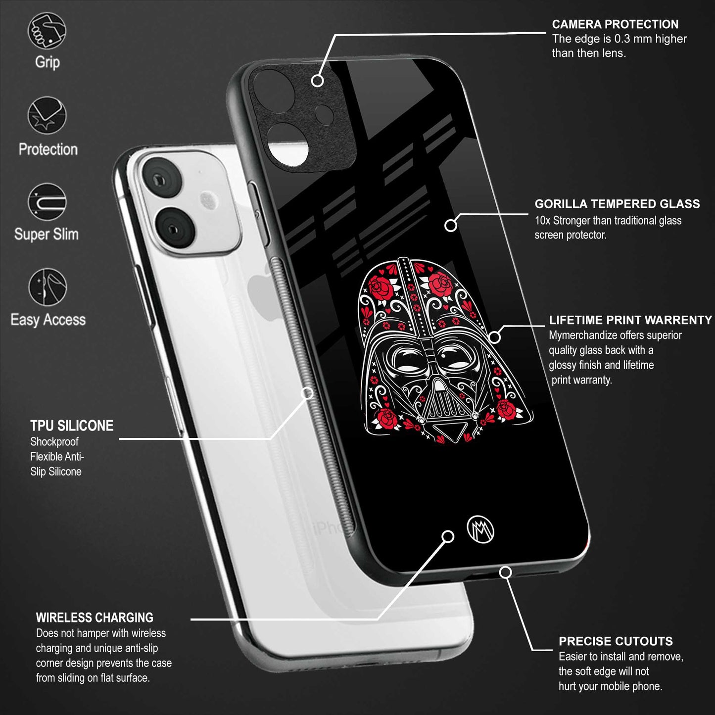 darth vader glass case for vivo v19 image-4